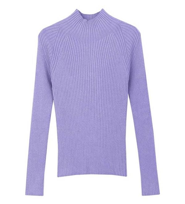 Pierrot（ピエロ）の「着回しストレッチリブハイネックニット（ニット・セーター）」｜詳細画像