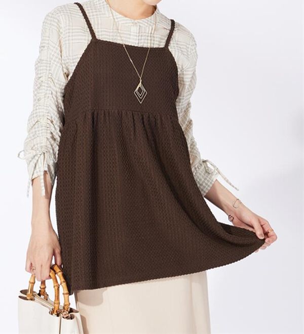 BELLUNA（ベルーナ）の「ジャカード素材ペプラムビスチェ（タンクトップ・キャミソール）」｜詳細画像