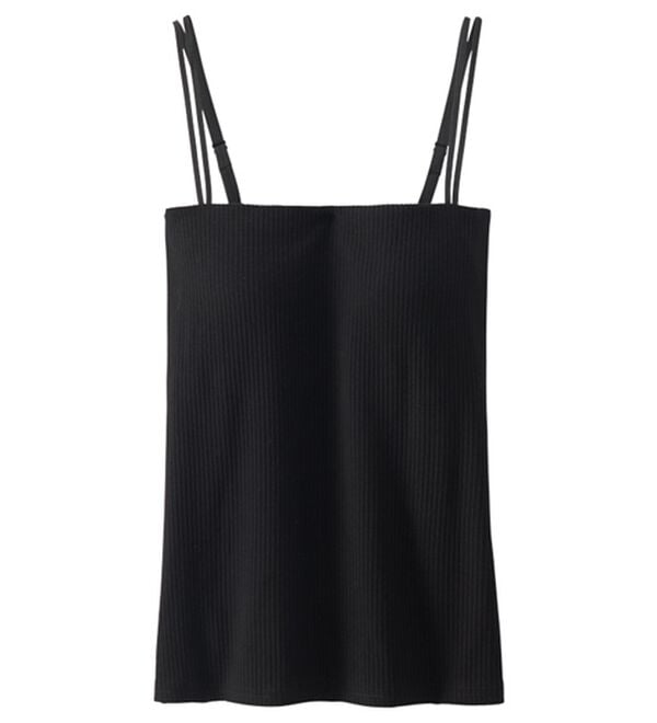 YU'NOW（ユナウ）の「【カップ付インナー】Ｗストラップブラキャミ（ブラトップ・カップ付きインナー）」｜ブラック