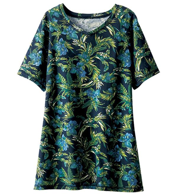 BELLUNA（ベルーナ）の「美人顔シルエット綿混プリントチュニック（チュニック）」｜詳細画像