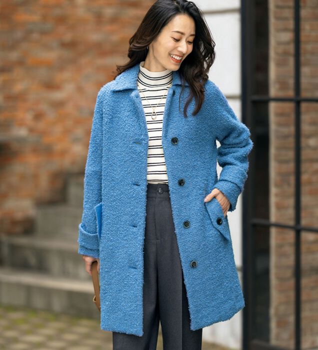 CARAMEL ウールコート 100-120 紺色 美品 英国ブランド CARAMEL 100