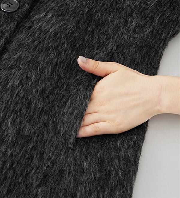 RANAN（ラナン）の「2WAYフレアーステンカラーシャギーコート（ロングコート）」｜詳細画像