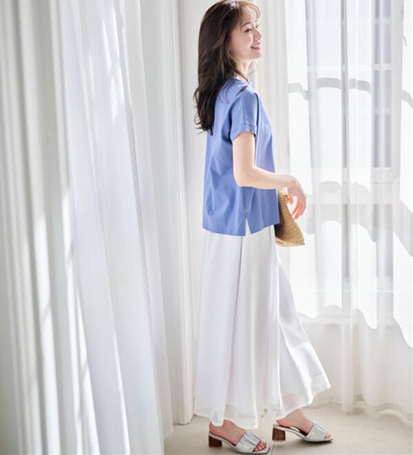 RANAN（ラナン）の「【選べる袖丈】【ひんやり・ＵＶ】＜BC＞綿100％プチハイネックＴシャツ（カットソー）」｜詳細画像