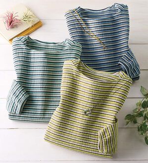 ルフラン（ルフラン）の「【３色組】着心地快適！マルチボーダープルオーバー（カットソー）」｜詳細画像