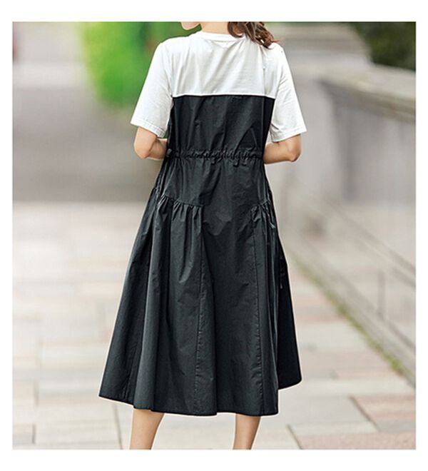 BELLUNA（ベルーナ）の「夏のお出かけに！カットソー切替ワンピース（ドッキングワンピース）」｜詳細画像