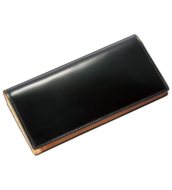「宮内レザー製コードバン財布　長財布（メンズ財布・パスケース）」｜ブラック