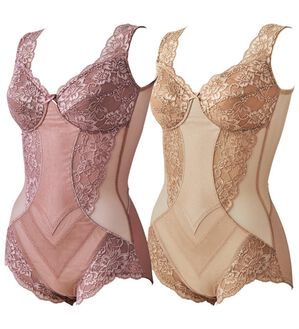 ベージュ ボディスーツ B120Q 2色組】スリムバランスボディスーツ - ベルーナ【公式】