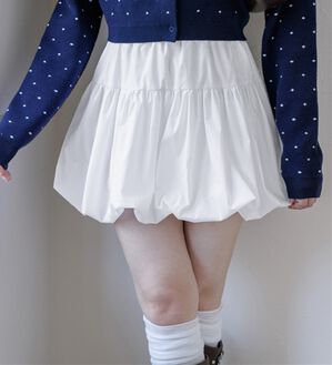 「柄アソートバルーンミニスカート（ミニスカート）」｜オフホワイト