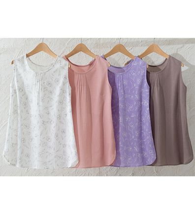 LAVIENNE（ラヴィエンヌ）の「【４色組】１枚でも透けにくい楊柳タンクトップ（肌着・インナーウェア）」