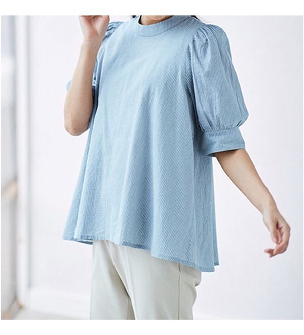 BELLUNA（ベルーナ）の「綿１００％サラポコバックリボンブラウス（ブラウス）」｜詳細画像