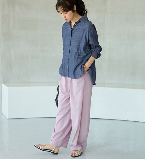 BELLUNA（ベルーナ）の「さらっと肌離れ！ひんやりカーブパンツ（ワイドパンツ・ガウチョ）」｜詳細画像