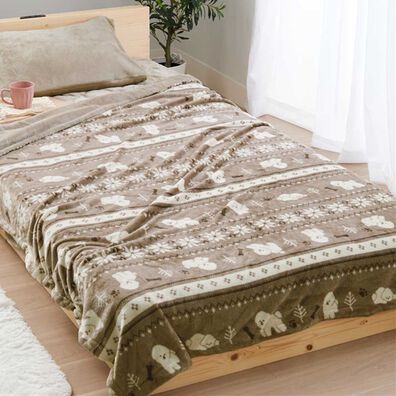 iellio（イエリオ）の「リバーシブル２枚合わせ毛布＜フランネル・北欧調・肌ざわり＞（毛布・ブランケット）」