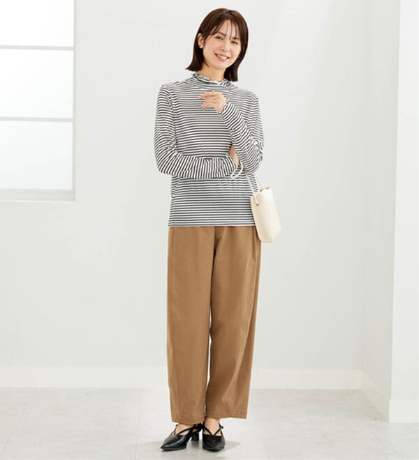 BELLUNA（ベルーナ）の「シアーリブ素材メロー使いプルオーバー（カットソー）」｜詳細画像
