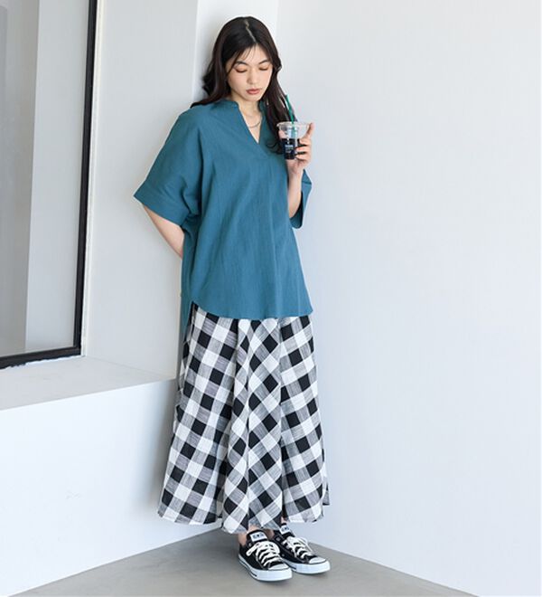 BELLUNA（ベルーナ）の「綿１００％楊柳素材ドルマンチュニック（チュニック）」｜詳細画像