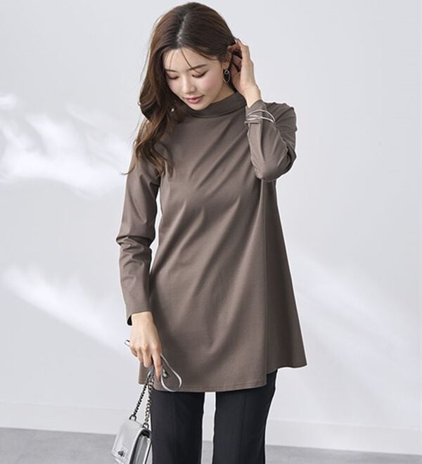 BELLUNA（ベルーナ）の「艶やかコットン１００％チュニック（チュニック）」｜詳細画像