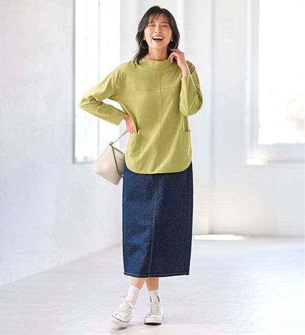 BELLUNA（ベルーナ）の「抗菌防臭綿１００％長袖プルオーバー（カットソー）」｜詳細画像