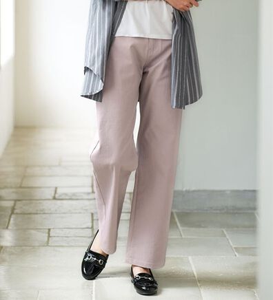 BELLUNA（ベルーナ）の「ぐんぐん伸びるカラーワイドデニム（ワイドパンツ・ガウチョ）」