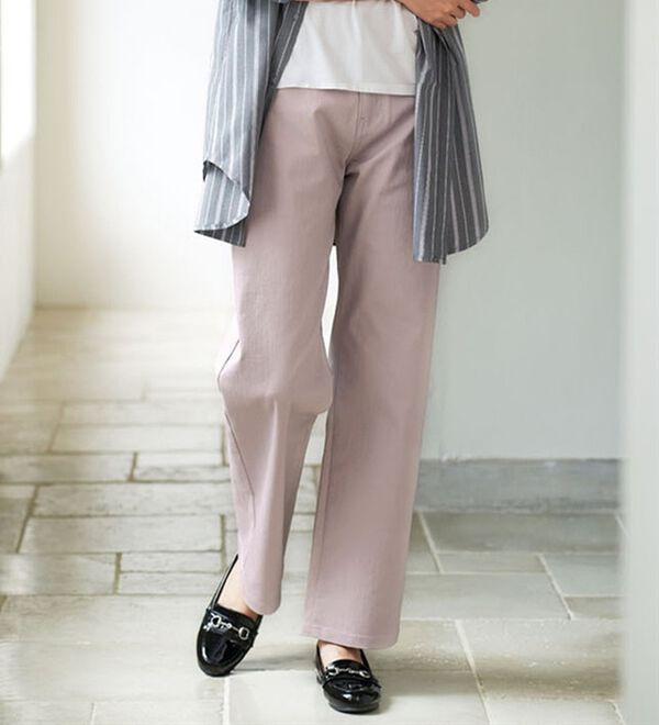 BELLUNA（ベルーナ）の「ぐんぐん伸びるカラーワイドデニム（ワイドパンツ・ガウチョ）」｜詳細画像