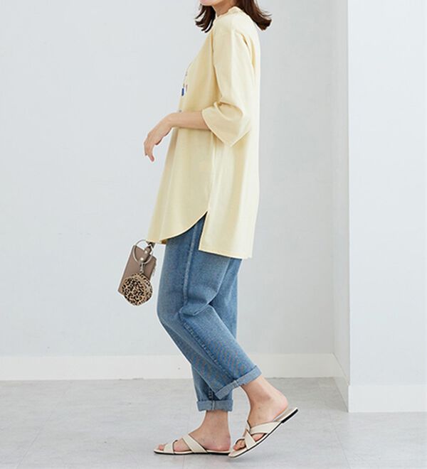 BELLUNA（ベルーナ）の「＜ＥＬＬＥ　Ａｃｔｉｖｅ＞多機能ロゴプリントチュニック（チュニック）」｜詳細画像