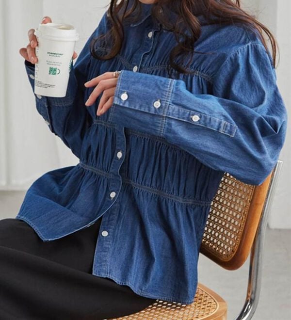 RANAN（ラナン）の「ライトデニムシャーリングデザインシャツブルー（シャツ）」｜詳細画像