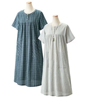 ルフラン（ルフラン）の「【２色組】おうちで涼やか夏の楊柳ワンピ（その他ワンピース）」｜詳細画像