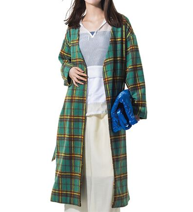 RANAN（ラナン）の「ビッグチェック柄シャギーコート（ロングコート）」