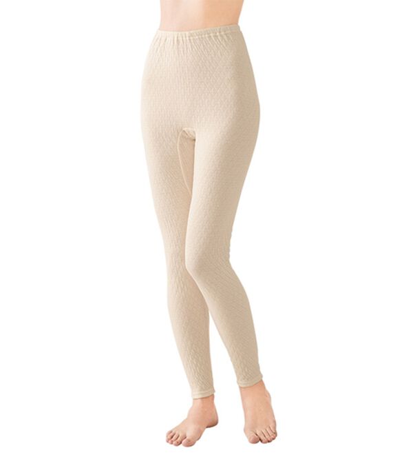 「【３色組】すごくのび～る綿混ふっくら編みボトム（肌着・インナーウェア）」｜詳細画像