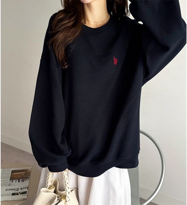 GeeRA（ジーラ）の「【U.S.POLOASSN】オーバーサイズワッフルスウェット（カットソー）」｜詳細画像