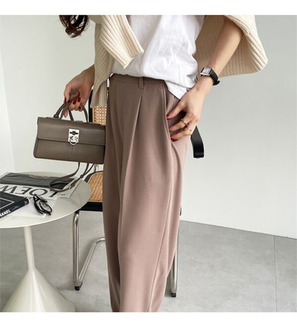 GeeRA（ジーラ）の「美脚魅せタックワイドスラックスパンツ（ワイドパンツ・ガウチョ）」｜詳細画像