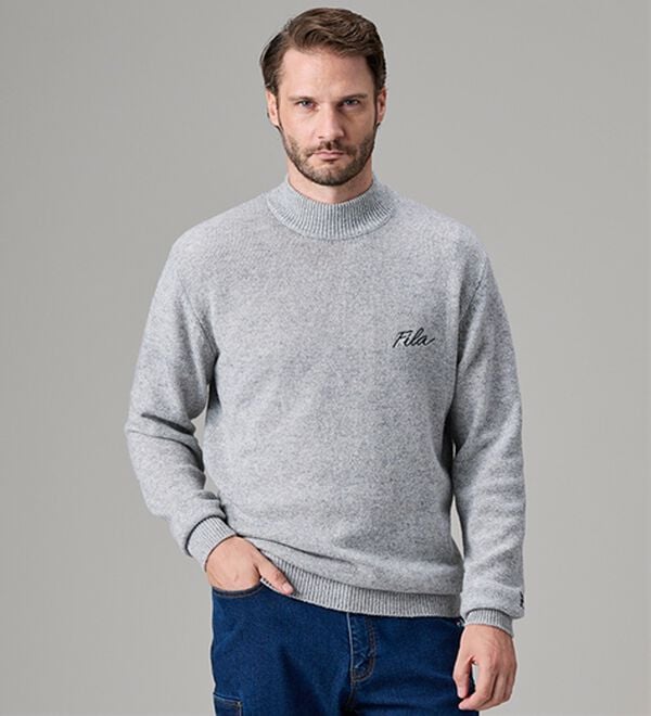 「＜フィラ＞洗えるウール１００％ハイネックセーター（メンズニット・セーター）」｜詳細画像