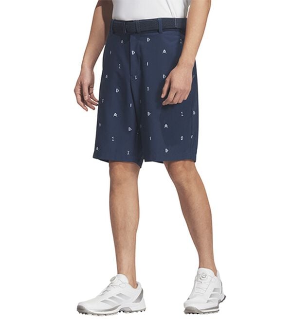 「＜ａｄｉｄａｓ＞ゴルフ　ＥＸ－ＳＴＲＥＴＣＨＡＣＴＩＶＥ撥水　モノグラムショートパンツ（メンズハーフパンツ）」｜ネイビー