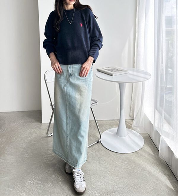 GeeRA（ジーラ）の「【ＵＳ．ＰＯＬＯ　ＡＳＳＮ】ショート丈ニット（ニット・セーター）」｜詳細画像