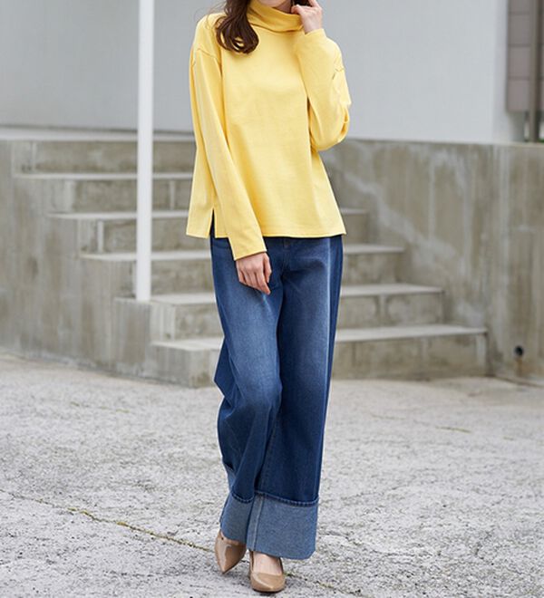 RANAN（ラナン）の「＜ＢＣ＞綿１００％&times;吸湿発熱！あったかタートルネック（カットソー）」｜詳細画像