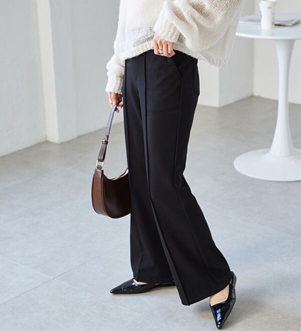 RANAN（ラナン）の「美脚見えツイルフレアーパンツ（フルレングスパンツ）」｜詳細画像