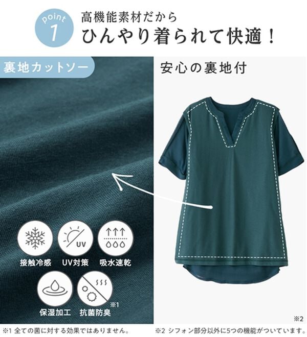 Viola e Viola（ヴィオラ エ ヴィオラ）の「【５つの機能付】すっきり魅せスキッパーＡラインチュニック（チュニック）」｜詳細画像