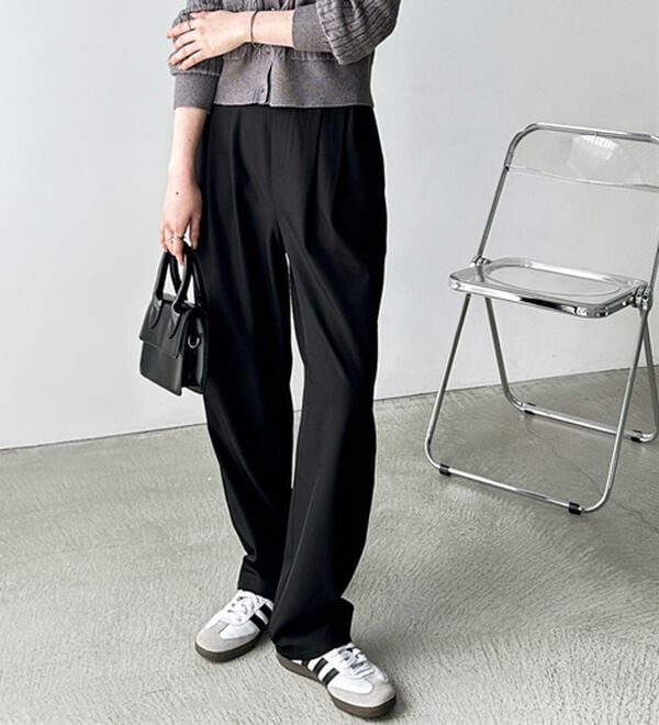 GeeRA（ジーラ）の「オンオフ着られる！カーブパンツ（フルレングスパンツ）」｜詳細画像
