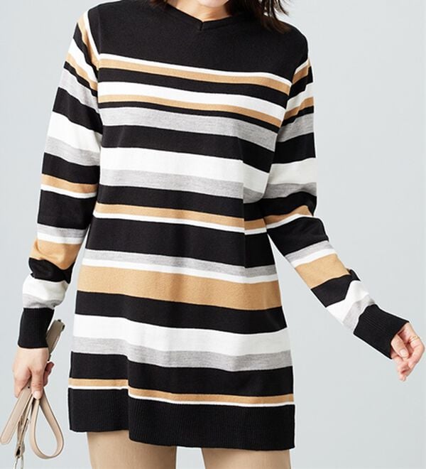 BELLUNA（ベルーナ）の「カシミヤタッチニットチュニック（チュニック）」｜黒系