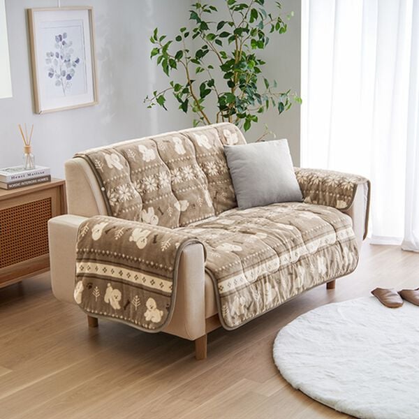 iellio（イエリオ）の「北欧調ボリュームフランネルソファカバー＜抗菌防臭・吸湿発熱・蓄熱・北欧柄・ソファーカバー・センターカバー（ソファーカバー）」｜詳細画像