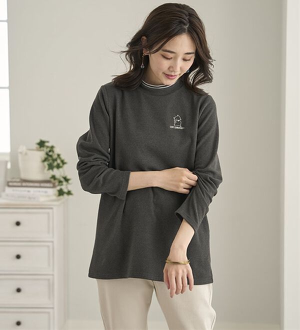 BELLUNA（ベルーナ）の「ふんわりなめらかネコちゃん刺しゅうチュニック（チュニック）」｜詳細画像