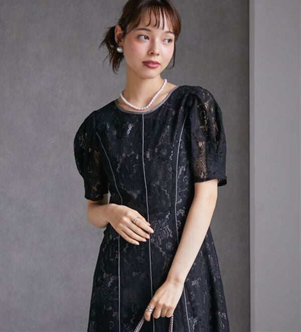 RANAN（ラナン）の「花柄レースフレアーシルエットドレス（その他ワンピース）」｜詳細画像