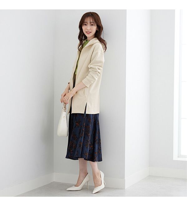 BELLUNA（ベルーナ）の「フードデザインとろみ素材ジップアップパーカー（パーカー）」｜詳細画像