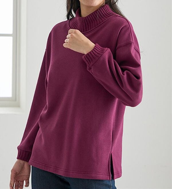 BELLUNA（ベルーナ）の「まるで着る毛布！静電防止付裏ファーニットリブトレーナー（トレーナー・スウェット）」｜詳細画像