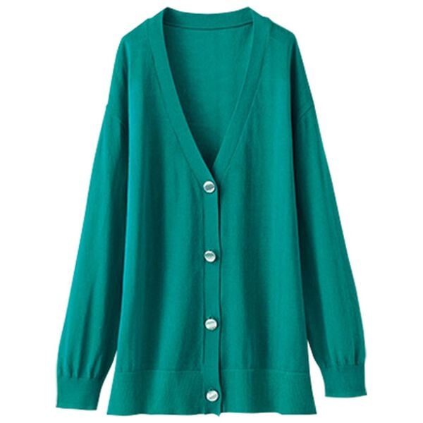 BELLUNA（ベルーナ）の「シアー素材Ｖネックデザインカーディガン（ニットカーディガン）」｜詳細画像