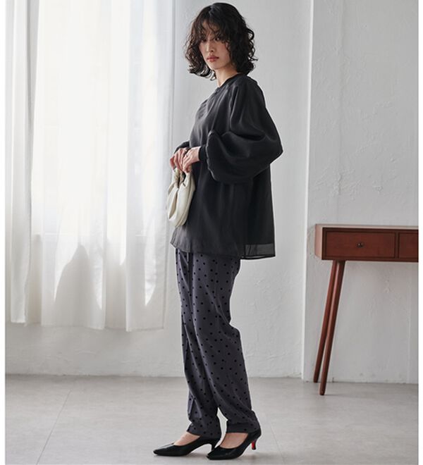 RANAN（ラナン）の「裏起毛シアー素材レイヤードスウェット（カットソー）」｜詳細画像