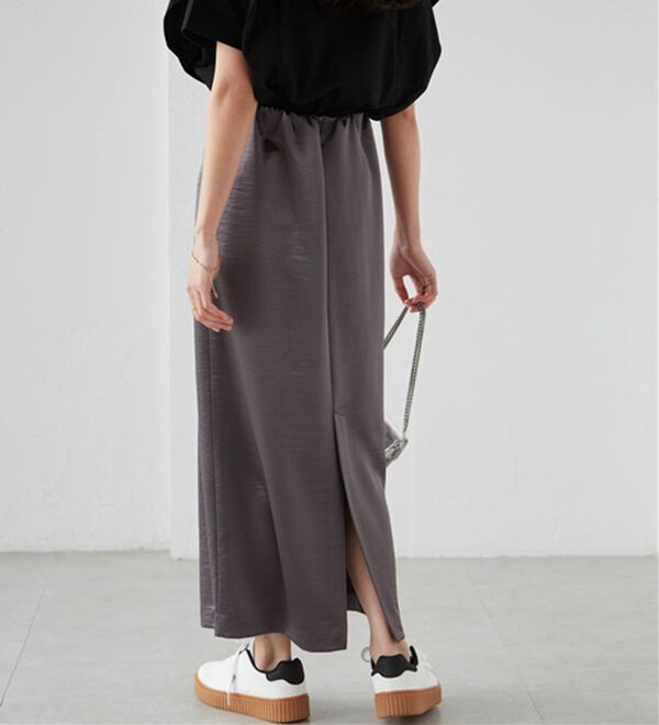 RANAN（ラナン）の「シャイニーサテンナロースカート（ロングスカート）」｜詳細画像