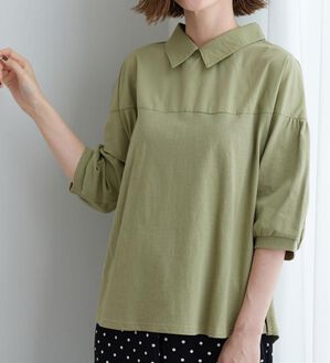 BELLUNA（ベルーナ）の「衿付き異素材切替プルオーバー（カットソー）」｜詳細画像