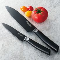 「デリシアス　ブラック牛刀包丁＆ペティナイフセット（調理器具）」