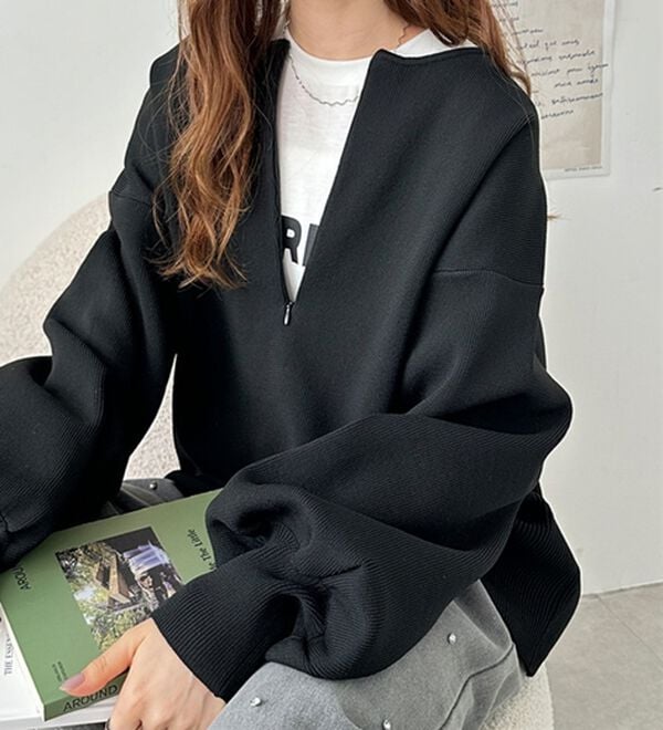 GeeRA（ジーラ）の「ハーフジップニットプルオーバー（ニット・セーター）」｜詳細画像