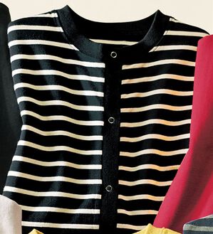 ルフラン（ルフラン）の「年中使える！前あき軽やかトレーナー（その他カーディガン）」｜黒系