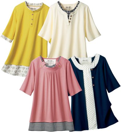 ルフラン（ルフラン）の「【４色組】手抜きに見せない＊重ね着風Ｔシャツ（Tシャツ）」